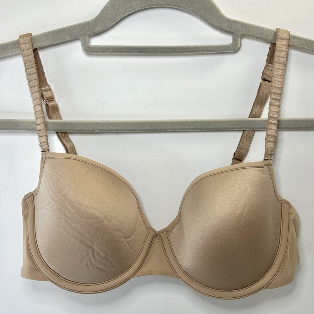 THIRDLOVE Classic T-Shirt Bra Neutral Tan Adjustable Strap Lightly Lined 32C 1/2